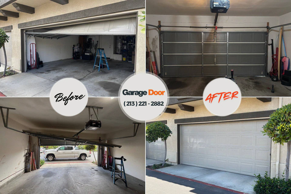 Before and after: garage door repair Twin Falls, ID